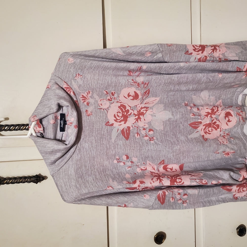 Floral Gray Hoodie